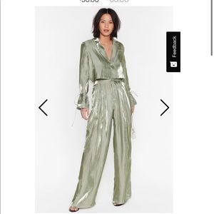 Nasty gal satin metallic set